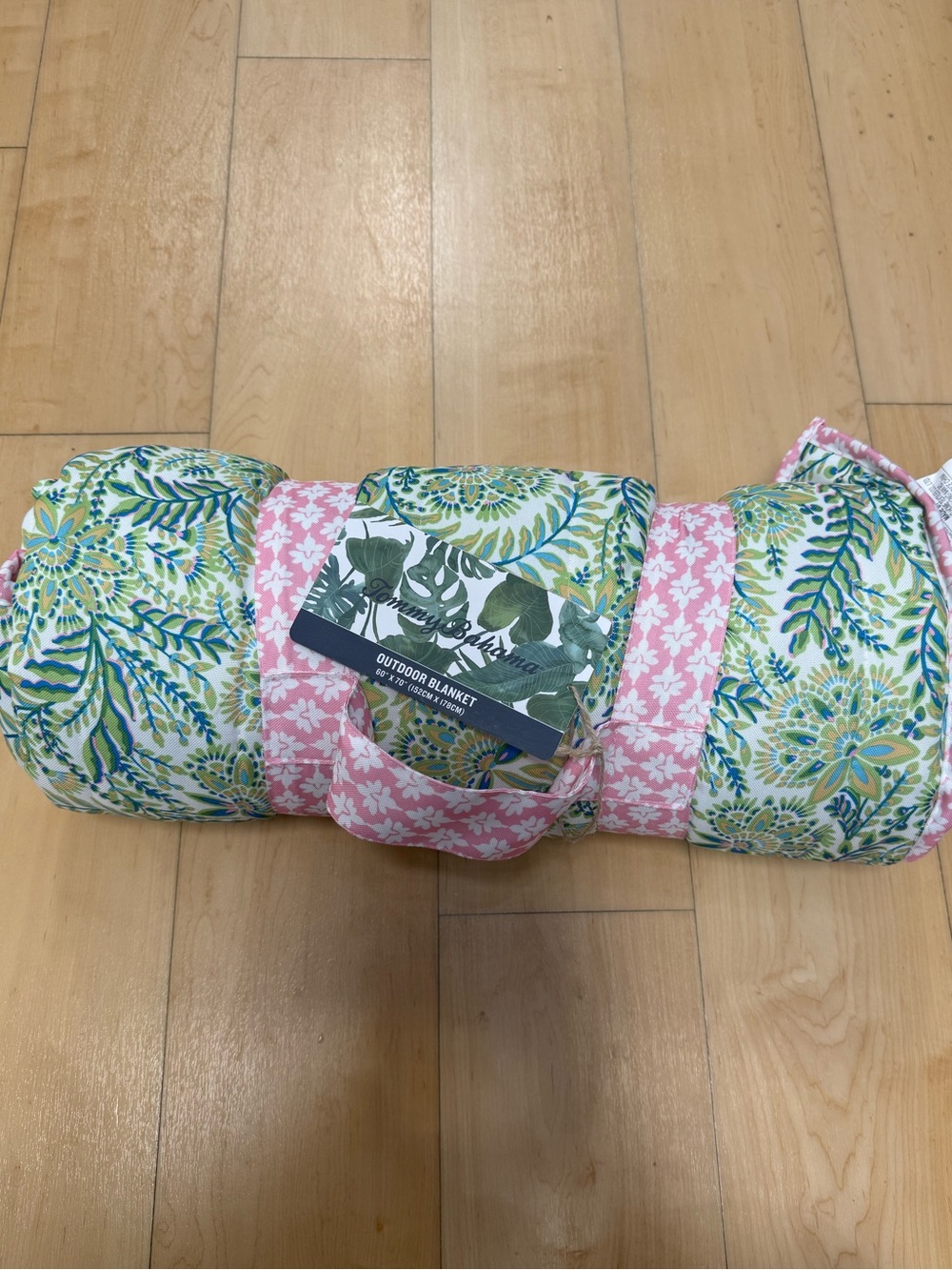 Tommy Bahama Pink Floral-Print Outdoor Blanket